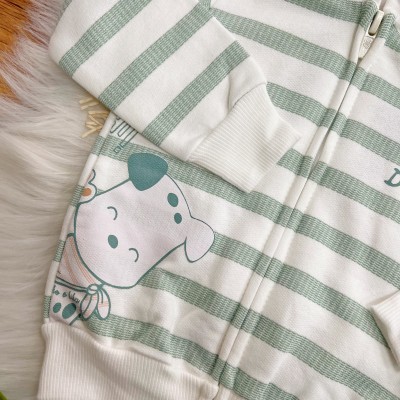 Conj. Jaqueta Baby Dog com capuz e Calça de Moletom - Verde